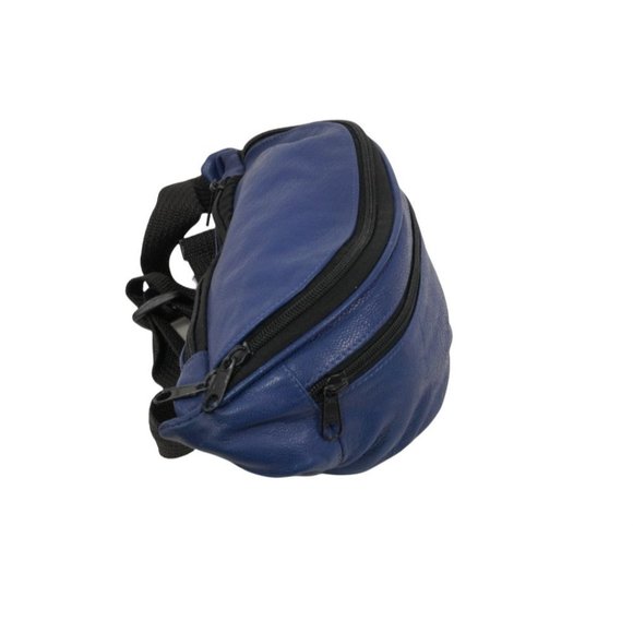Fanny Pack, Cobalt Blue Leather, Waist Pack, Hip Purse, Retro Accessories Unisex - Picture 2 of 10